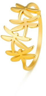 kkjoy Schmetterling Ring Edelstahl Fliegende Elfen Ring Libelle Ring Versprechen Ring Schmuck Geschenk für Frauen Charmante Damen