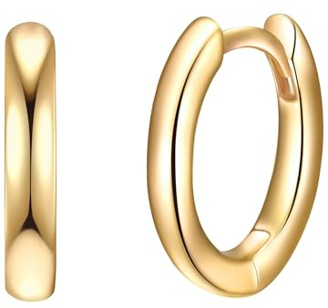 Rafaela Donata Damen Ohrringe aus 925/- Sterling Silber gelbvergoldet 14 Karat Silberohrcreolen