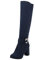 Joliss Donna Stivali Chelsea Blu Houmao Tacco a Blocco 7 cm Punta Rotonda Fibbia Suede Sintetico Sera Elegante 38 EU