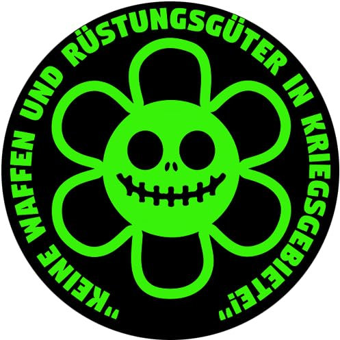 Sammys Shirt Store Grüne: Keine Waffen und Rüstungsgüter in Kriegsgebiete Aufkleber 4,5 cm