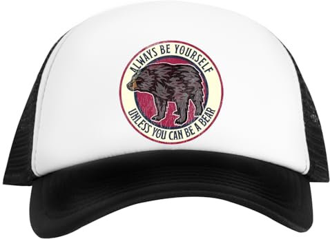 Kwantees Always Be Yourself Cute Bear Love Alaska Unisex White Cap Umweltfreundlicher Snapback
