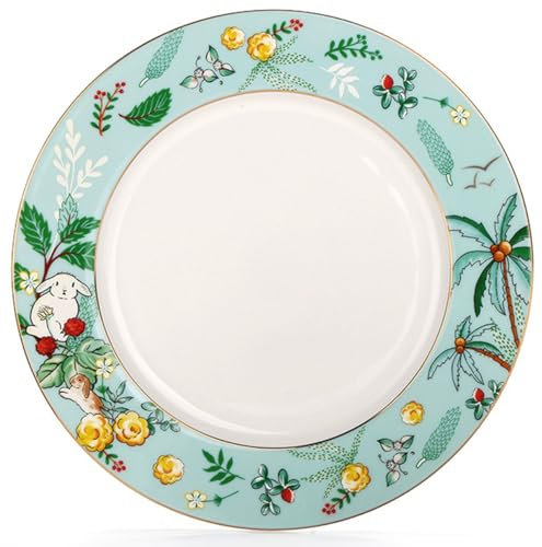 Eplze Porcelain Tea Set- Rabbit and Coconut Tree Series, 10.5Inch Salad Plate (10.5-Inch Plate)