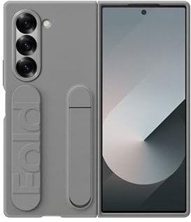 Samsung Silicone Case EF-MF956 für das Galaxy Z Fold6 | Smartphone Cover, Handy-Hülle inklusive Fingerhalter, Silikon, Schutz Case, stoßfest, dünn und griffig, Gray