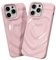 SharkProten Funda para Apple iPhone 15, funda 3D Love Heart Water Ripple, a prueba de golpes, ultrafina, TPU antiarañazos, antihuellas, rosa