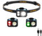 EverBrite Stirnlampe LED Wiederaufladbar, 45g Ultra Leicht IP67 Wasserdicht Kopflampe mit 7 Lichtmodi und Clip, Rotlicht & Grünlicht Mini Stirnlampe aufladbar für Joggen, Wandern, Camping, Blau