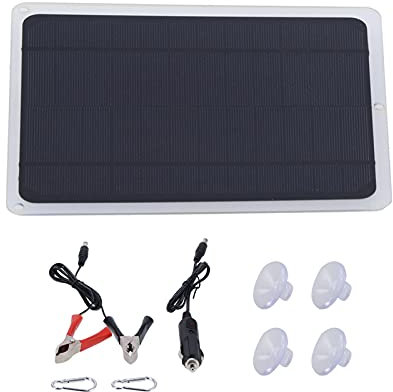 Tragbares 6-Watt-12-V-Solarpanel, Solarbatterie-Ladegerät, Komplett mit Krokodilklemmendraht Zum Aufladen von Mobiltelefonen Im Auto, Wohnmobil, Boot