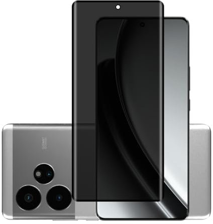 Rnnmeeko Protector Pantalla Privacidad para Realme GT 6/Realme GT 6T, Cristal Vidrio Templado Antiespia, Cristal Vidrio Privacy para Realme GT 6/Realme GT 6T, Dureza 9H, HD, Anti Arañazos