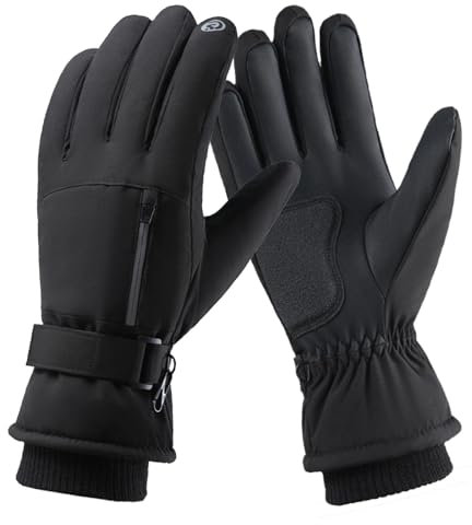 X W EI UNION Winterhandschuhe Herren Damen Thermo Handschuhe Warme Fahrradhandschuhe Touchscreen wasserdichte Winterhandschuhe für Radfahren Laufen Fahren Joggen Skifahren