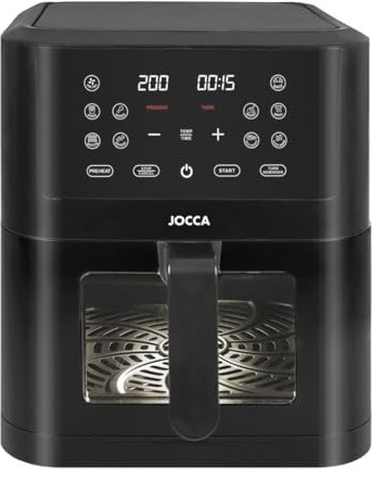 Friggitrice ad Aria Digitale 8L con Finestra | 10 Programmi Preimpostati | Temperatura 34-200°C | Timer 1-24h | Funzione Pre-riscaldamento e Disidratazione | Spegnimento Automatico