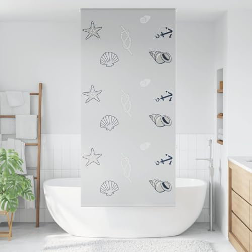 Wenjingqi 4014890 Duschrollo, Stoff, 90 x 240 cm, Breite 86 cm, Grau