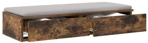 vidaXL Bettschubladen Geräucherte Eiche 75 x 36,5 x 16.5 cm, Minimalistische Schlafzimmermöbel, stylische Aufbewahrung, langlebige Holzbox, platzsparendes Design