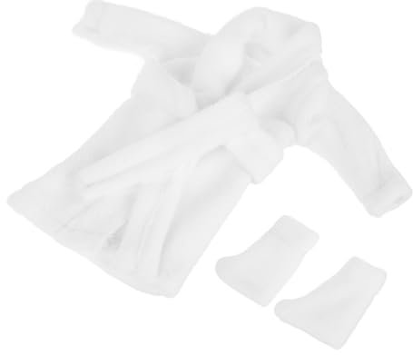 Toddmomy 1satz Doll Bathrobe Set Mit Socken Miniatur Puppenbademantel Aus Weichem Für Puppenbekleidung Und Kreative Spielideen Für Verschiedene Anlässe Geeignet Teiliges Set