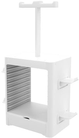 Liwankaqi Soporte duradero para disco de videojuegos, soporte para CD y DVD, soporte para 10 discos de juego PS5, 2 auriculares y 4 mandos de juegos, color blanco