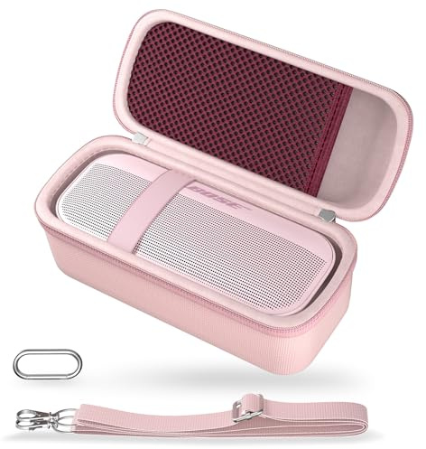 ProCase Étui pour Bose SoundLink Flex (1re et 2e génération) Enceinte, Housse de Protection pour Bose Enceinte, Coque Rigide de Voyage avec Bandoulière, Boîte pour SoundLink Flex et Accessoires -Rose