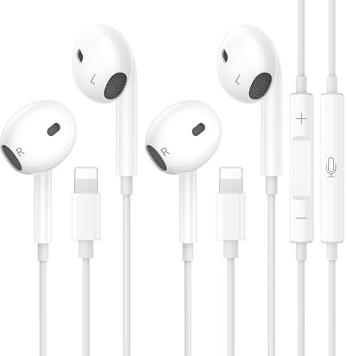 [MFi Certified] iPhone Headphones Wired Built-in Microphone and Volume Control Noise Cancellation，Wired Earphones Compatible with iPhone 14/14 Pro/13/12/11/XR/XS/X/8/7/SE