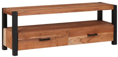 vidaXL TV Cabinet with Drawer Brown 110 x 30 x 40 cm Solid acacia wood