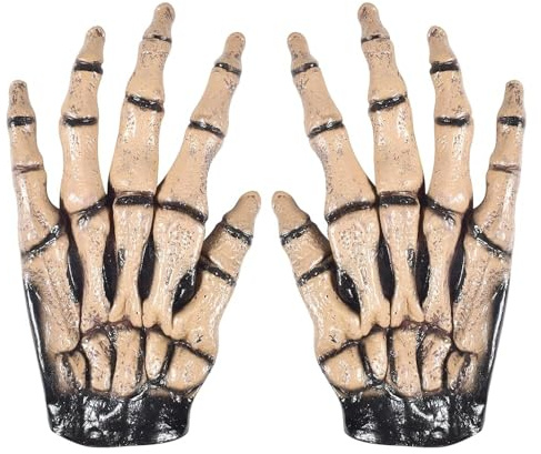 Mrracxy Halloween Skelett Handschuhe, Finger handschuhe skelett, halloween Cosplay Party Requisiten, skelett Handschuhe für Kostüm Zubehör