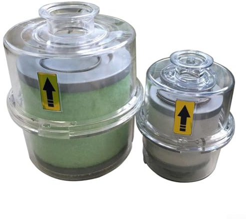 Oil Mist Filter for Vacuum Pumps, High-Efficiency Exhaust Filtration Device with KF25/KF40 Quick Release Flange, 95% Oil-Gas Separation Rate, Transparent(for KF-40(A))