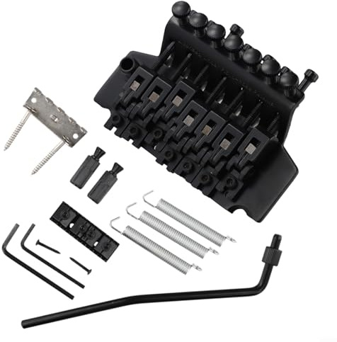 Tremolo à 7 cordes pour guitare électrique, système de vibrato à double verrouillage avec selle et plaque de tirage, jeu en métal, espacement des cordes de 10,8 mm, taille du support de 84,77 mm, noir