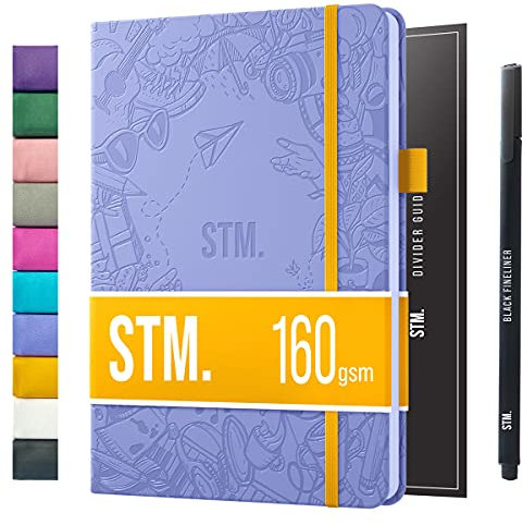 Scribbles That Matter Notizbuch A5 dotted + Free Pen! - Your 150 Seiten Bullet Dotted Journal Auslaufsicheres, 160gsm dickes Papier für die Arbeit Hardcover notizbuch dotted (5,75 x 8,5), Lavendel
