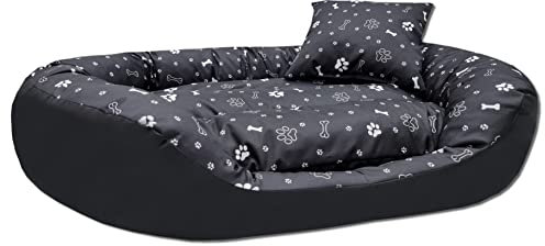 Odol-Plu Luxus Hundebett Hundekissen orthopädisch, weicher Rand, formstabil, Kratzfest, einfache Reinigung (schwarz)