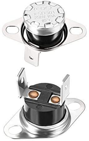 sourcing map interruptor de control de temperatura, termostato, 85 ° c 10a normalmente cerrado nc 2pcs