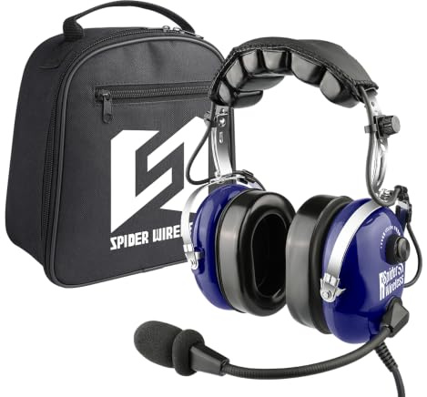 R SPIDER WIRELESS Pilote Aviation Casque Aviation Général (Bleu)