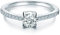 Trilani Damen-Ring Sterling Silber Zirkonia weiß im Brillantschliff - Verlobungsring Silberring Damen mit Stein Antragsring