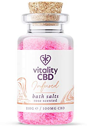 Vitality CBD Bath Salts, Rose Fragrance, 100mg of CBD, NO THC
