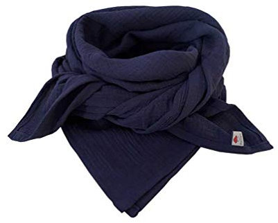 Glückspilz IMusselin Tuch Damen | Musselin Schal Damen | 130 x 130 cm | Schals & Tücher für Damen | Baumwolle | Musselintuch | XXL | I Navy