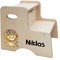 Holzura Tritthocker Kinder, Hocker aus Holz für Bad und Küche, Holzhocker personalisierter Toilettenhocker mit Name