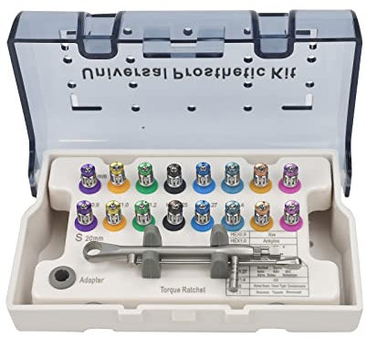 XUX Implant Torque Wrench Ratchet 10-70NCM 16 Pcs Screw Driver Universal Restoration Tools Kit