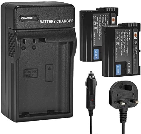 DSTE 2PCS EN-EL15 (2550mAh/7.0V) Battery and Charger Kit Compatible with Nikon D7200 D7100 D7000 D750 D810 D750 D800 D800E D810A