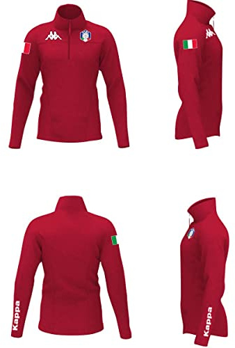 Kappa Unisex 6cento 687b FISI Sport Pullover, rot, S