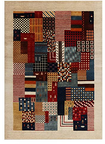 Lisa Gabbeh Teppich, traditionell, handgeknüpft, modernes Design, 170 x 240 cm, Beige
