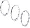 Krfy 3 Stück Ringe für Damen Herren 925 Sterling Silber Stapelbare Einfaches Band Knöchel Ringe 18 Karat Weißgold Plattiert Ehering Diamantschliff Ringe 49.3MM-62.1MM