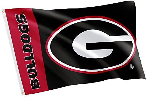 Desert Cactus University of Georgia Flagge Bulldoggen, 100 % Polyester, für drinnen und draußen, 91 x 152 cm (Teamname)