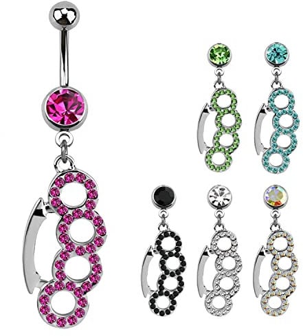 1,6mm Bauchnabelpiercing Banane Kristall Schlagring Knuckles Belly Banana Regenbogen