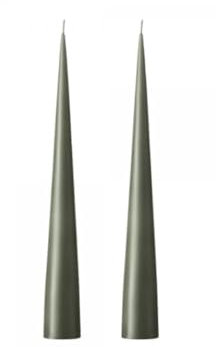 ester & erik Cone Candles, Box, 37 cm, 2 Stück, 70 Green Soil [SET2]