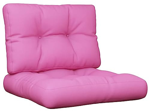 vidaXL Lot de 2 Coussins de Palette, Coussins de Siège de Salon, Coussins de Canapé de Jardin, Coussins de Chaise Extérieur, Rose Tissu