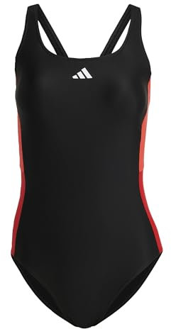 adidas Femme Colourblock Swimsuit, Black/Bright Red, 32