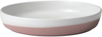 Libbey Austin Himalayan Pink Porcelain Coupe Dinner Plates Set of 4, Stackable Ceramic Plates for Holidays, Daily Use