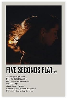Lizzy McAlpine Five Seconds Flat 2022 Musik-Cover-Poster, Leinwand-Poster, Wandkunst, Dekordruck, Bild, Gemälde für Wohnzimmer, Schlafzimmer, Dekoration, ungerahmt, 20 x 30 cm