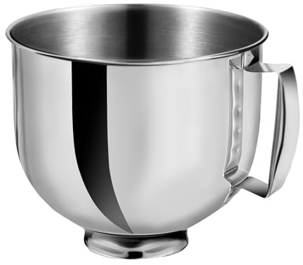 Vietora Eud Stainless Steel Stand Mixer Bowl 5 QT For KitchenAid Artisian&Classic Stand Mixeres, Replacement Bowl For KitchenAid Mixers (5 QT)