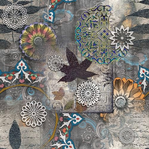 SOEWIOU Vintage-Blumentapete, 300 x 44,5 cm, dicke Mandala-Blumentapete, Retro-Tapete, zum Abziehen und Aufkleben, wasserdichtes Kontaktpapier für Zuhause, Schlafzimmer, Schränke und Küche, Dekoration