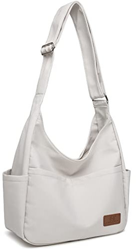 Travistar Damen Umhängetasche Handtasche Groß Schultertasche Beuteltasche Casual Crossbody Bag Tote Tasche für Arbeit Schule Shopper Lässige täglich (Beige)