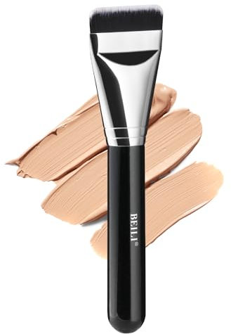 BEILI - Brocha de base de maquillaje, brocha de maquillaje plana para base de tinte, brocha ultra fina, brocha para rubor corrector,brocha de maquillaje ultra fina, brocha de polvo líquido,aplicador
