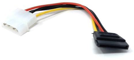 15cm Molex LP4 4 pin to SATA 15 pin Power Adapter Lead Cable for SATA Hard Drives, DVD-RW, Blu Ray Player/Recorders, PCI-Express Cards (1)