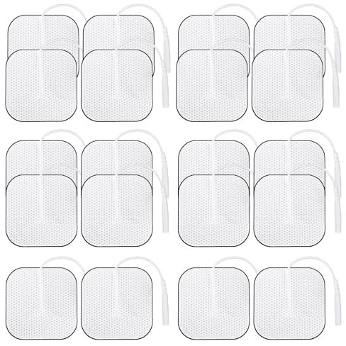 AWSGHLF Tens Electrodes Pads - 20PCS Self Adhesive Reusable Electrodes Pads for Tens Acupuncture Digital Therapy Machine Massager Electrotherapy Tens Pads for Tens Machine, 4CM