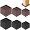 Swpeet 4Pcs 3 x 3 Square Brown Rubber Anti Skid Caster Cups Non Slip Furniture Pads Kit, Anti-Slip Gripper, Anti Skid Furniture Feet Anti Slide Floor Stoppers for Bed Couch Table Chair Stoppers